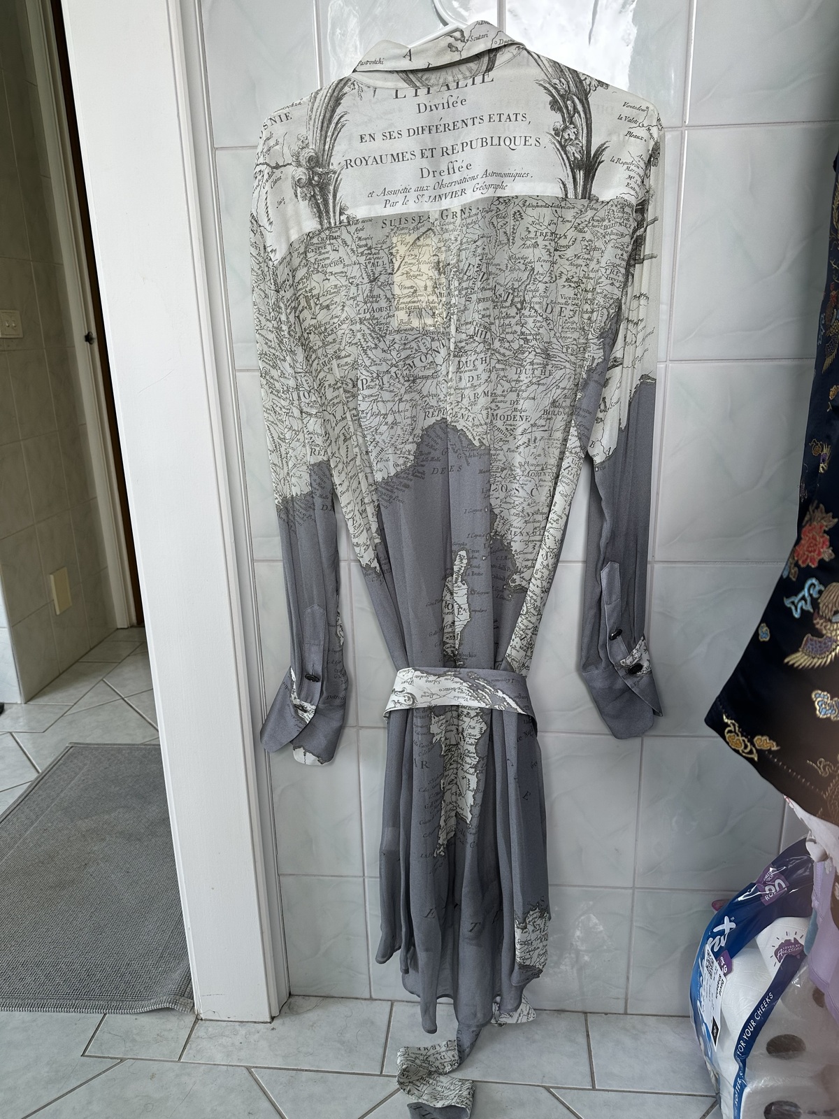 never worn silver italia dress With tags. Belt, slip included