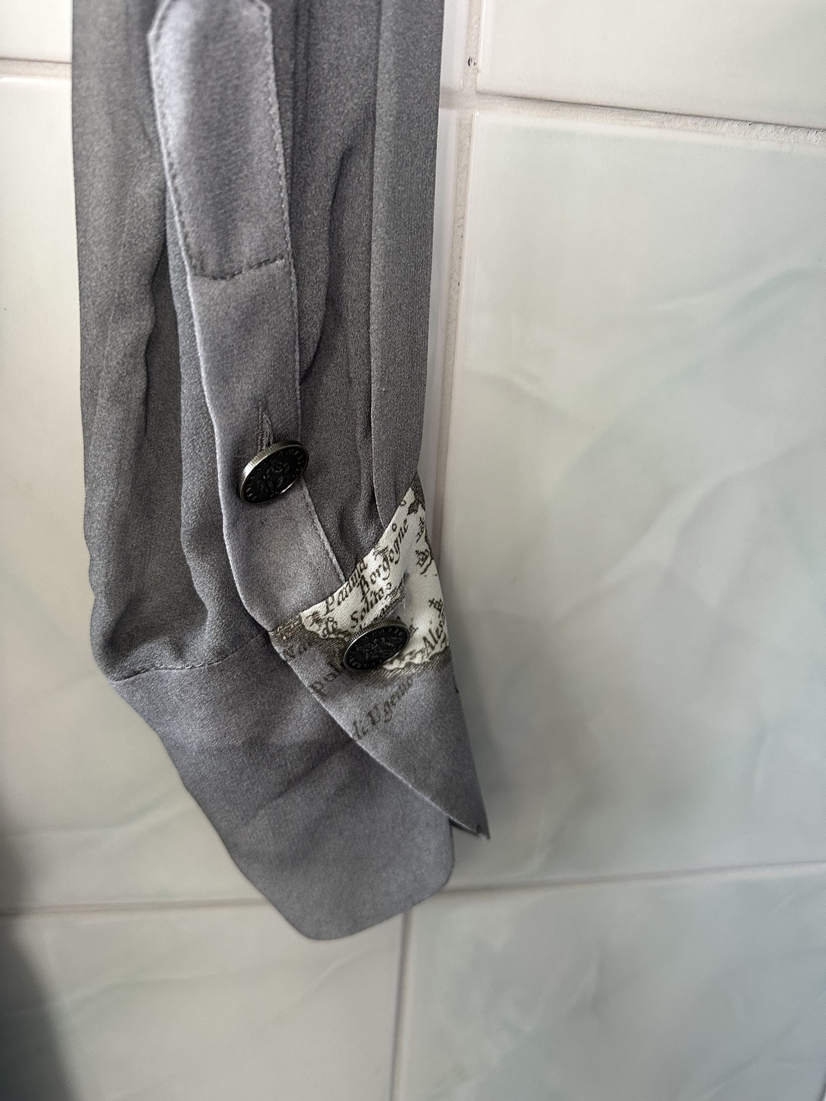 never worn silver italia dress With tags. Belt, slip included