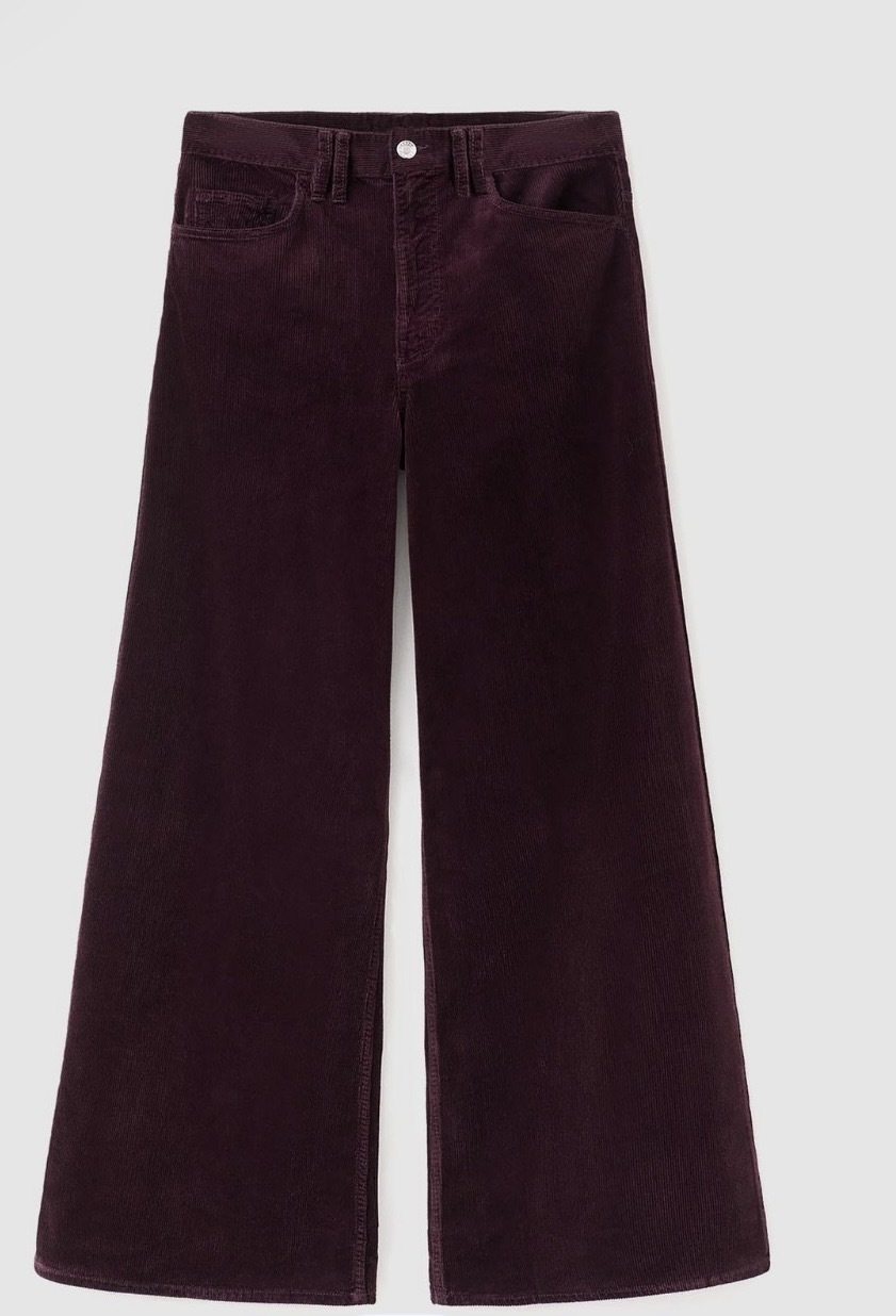 wide-leg corduroy jeans in Dark Red