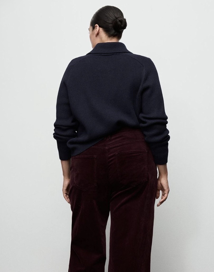 wide-leg corduroy jeans in Dark Red