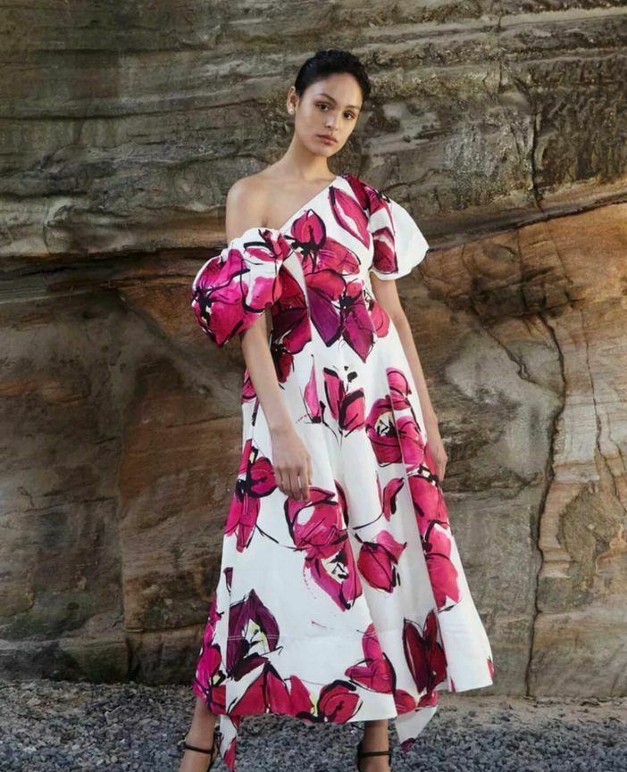Arista Tulip Sleeve Midi Dress / Size AU12