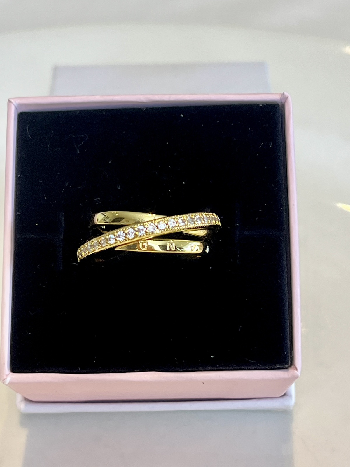 CROSS OVER PAVÈ TRIPLE BAND RING SIZE 54 - RRP $219 - INNC