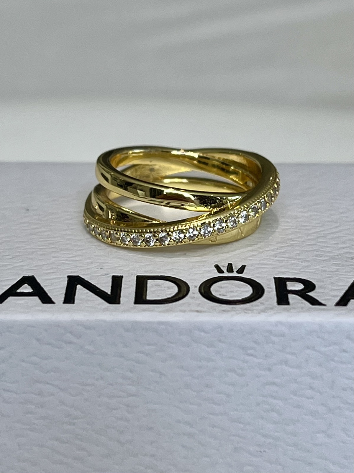 CROSS OVER PAVÈ TRIPLE BAND RING SIZE 54 - RRP $219 - INNC