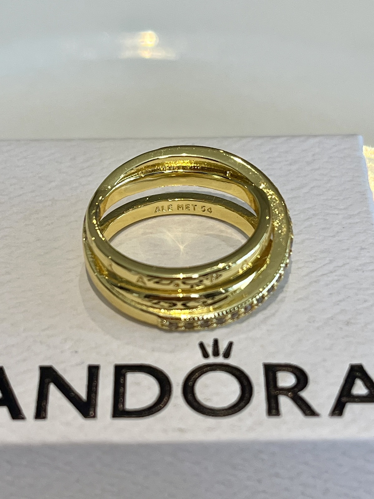 CROSS OVER PAVÈ TRIPLE BAND RING SIZE 54 - RRP $219 - INNC