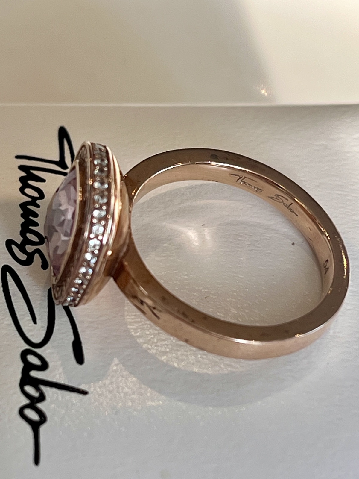 PINK COSMO RING 54-18K ROSE GOLD PLATED WITH PINK CZ - RRP $339