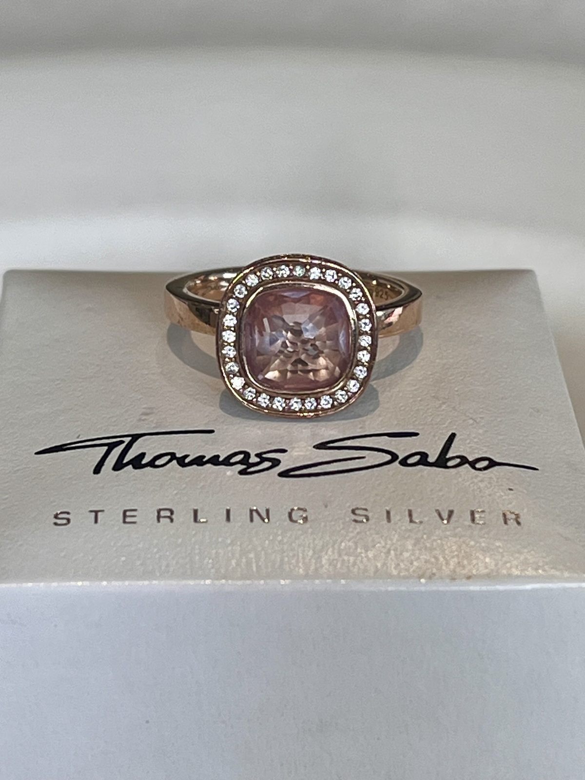 PINK COSMO RING 54-18K ROSE GOLD PLATED WITH PINK CZ - RRP $339