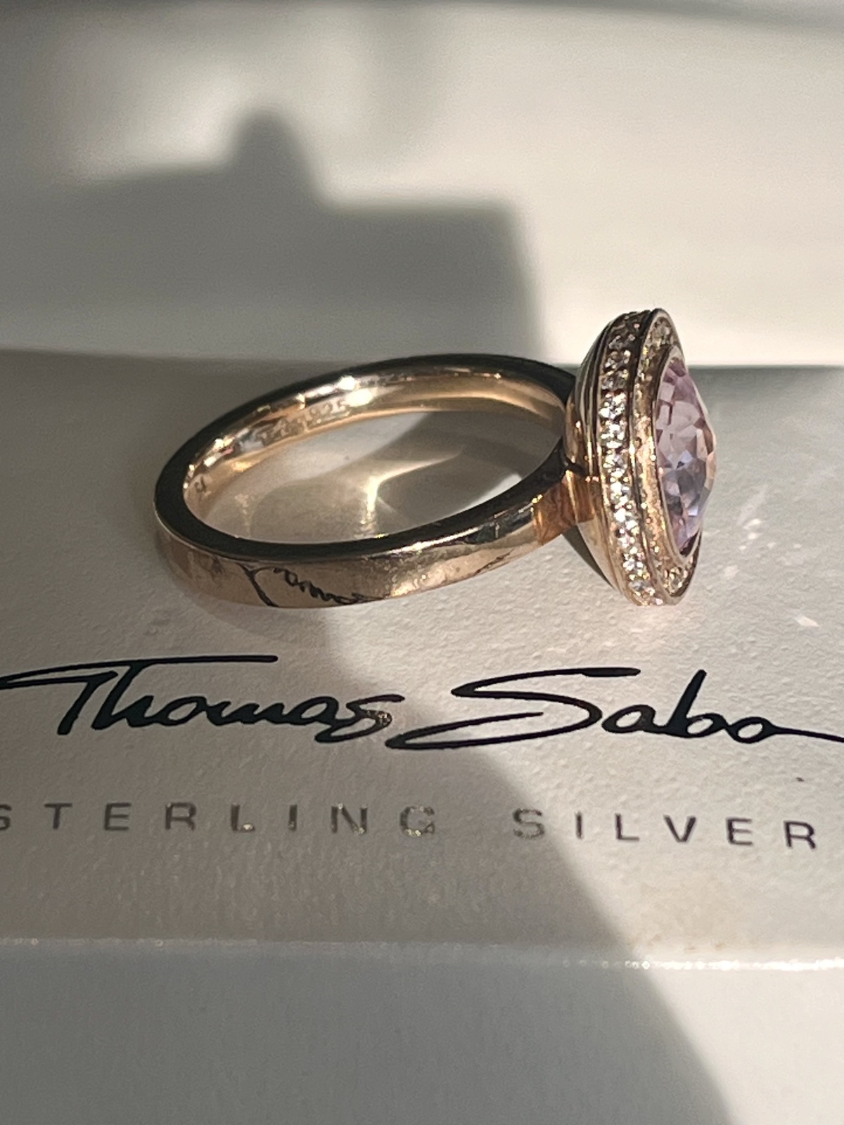 PINK COSMO RING 54-18K ROSE GOLD PLATED WITH PINK CZ - RRP $339