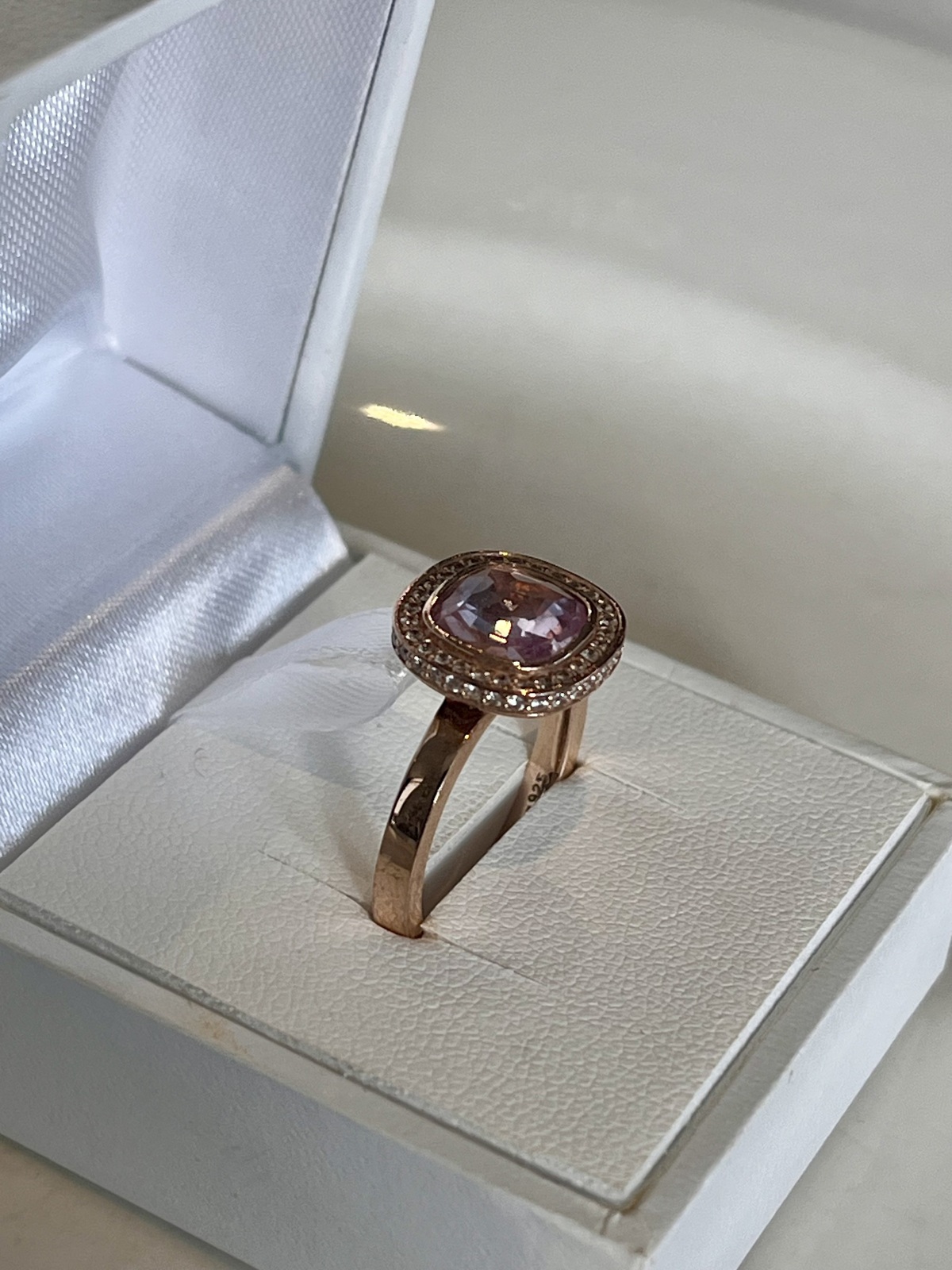 PINK COSMO RING 54-18K ROSE GOLD PLATED WITH PINK CZ - RRP $339