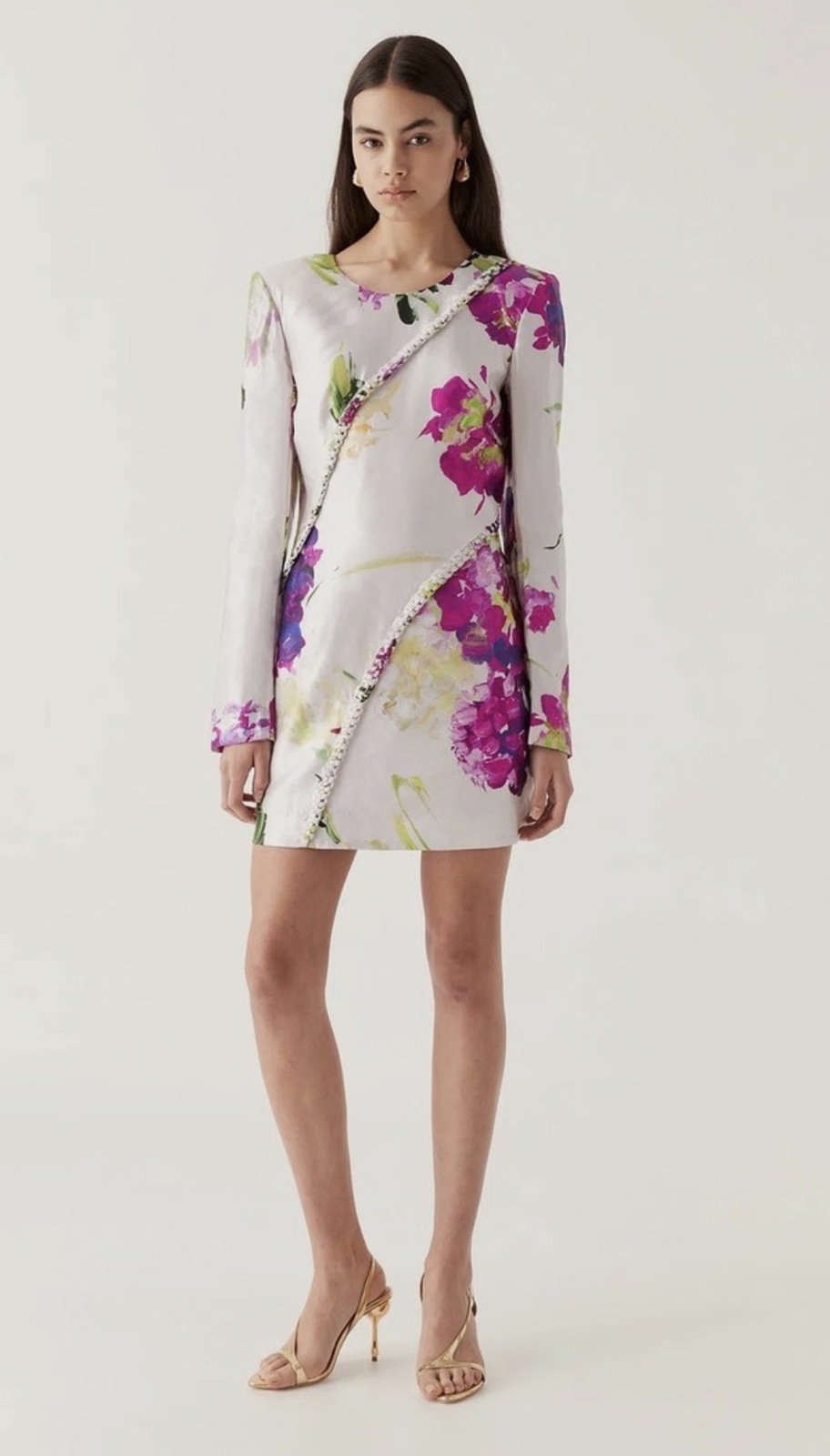 Arbour Whipstitch Mini Dress Wild Hydrangea Floral