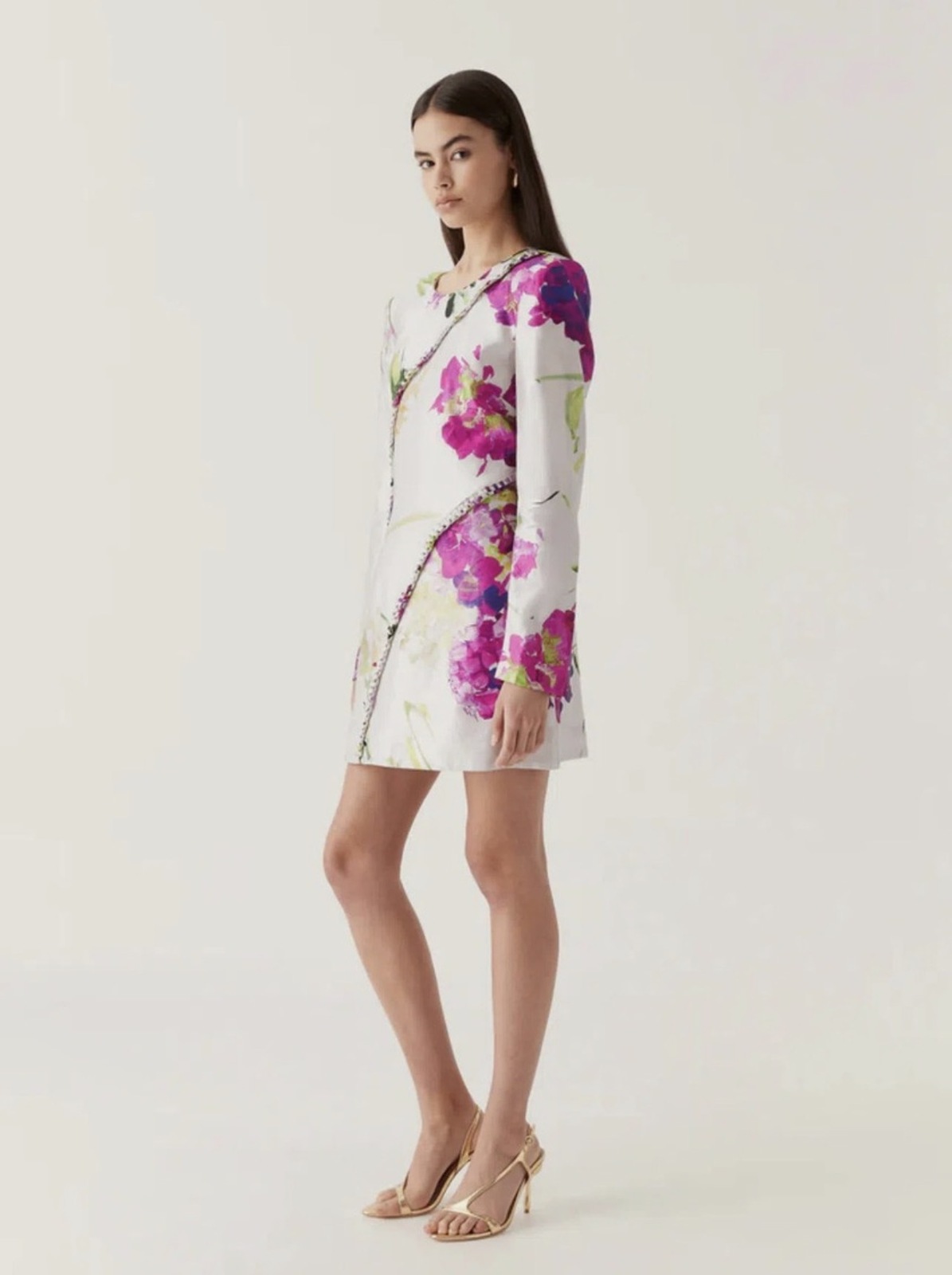 Arbour Whipstitch Mini Dress Wild Hydrangea Floral