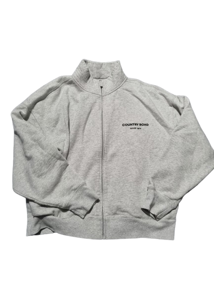 Grey Full Zip Sweat Jacket - Size M - 100% Cotton