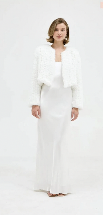  White Faux Fur Jacket 