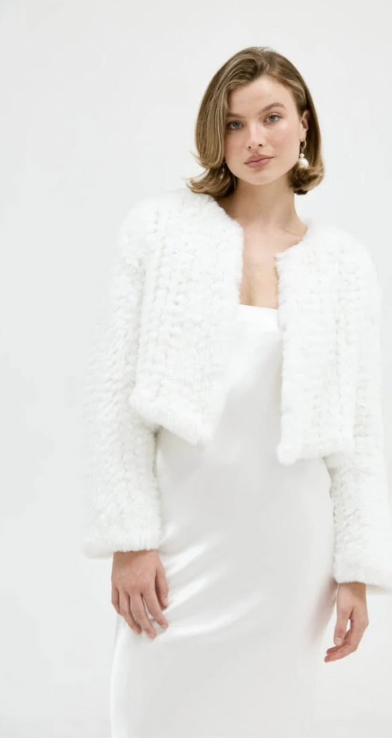  White Faux Fur Jacket 