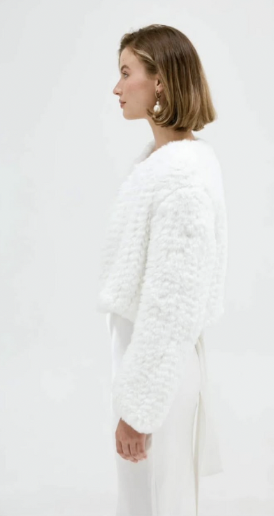  White Faux Fur Jacket 
