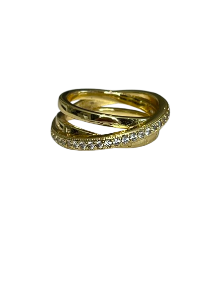 CROSS OVER PAVÈ TRIPLE BAND RING SIZE 54 - RRP $219 - INNC