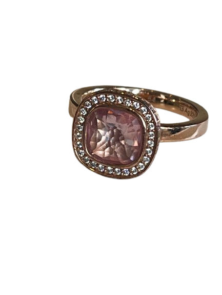 PINK COSMO RING 54-18K ROSE GOLD PLATED WITH PINK CZ - RRP $339