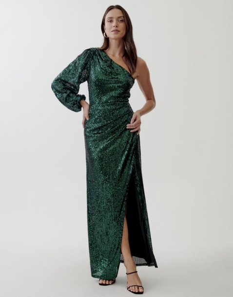 Emerald Sequin Maxi Dress
