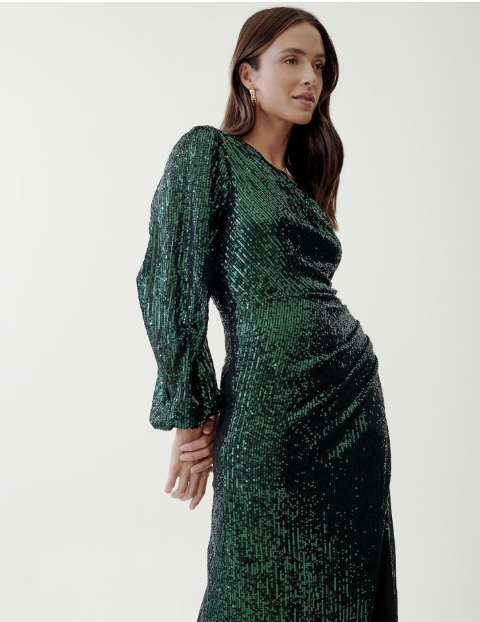 Emerald Sequin Maxi Dress