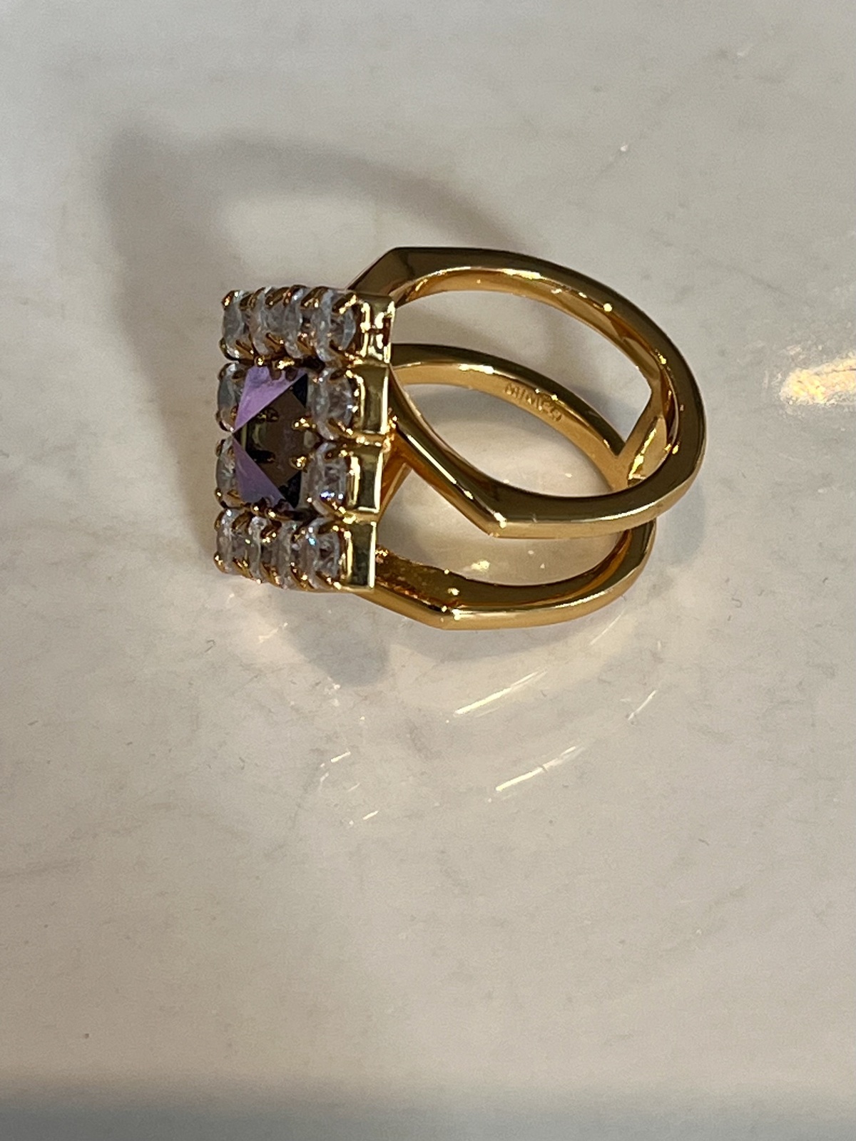 SPACE DUST RING 18K GOLD PLATED SIZE 8 - RRP $99.95