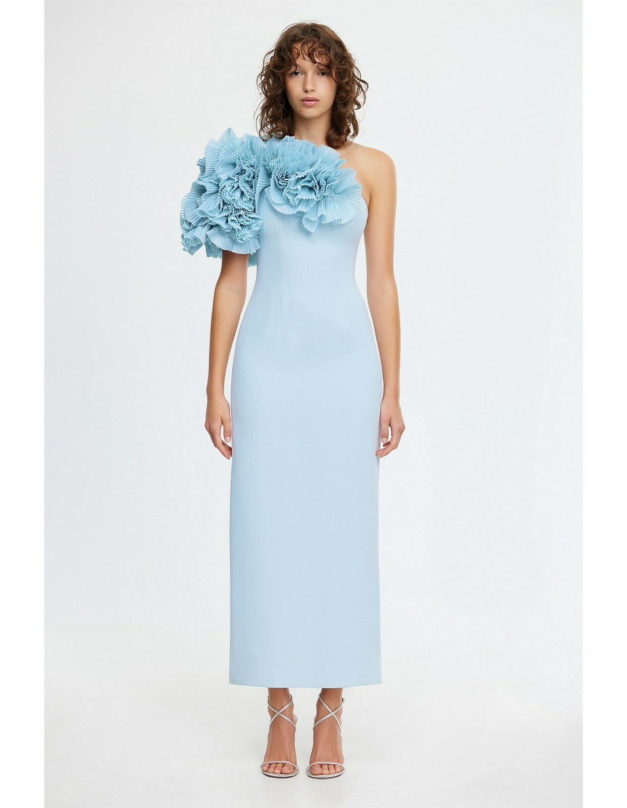 one shoulder midi dress