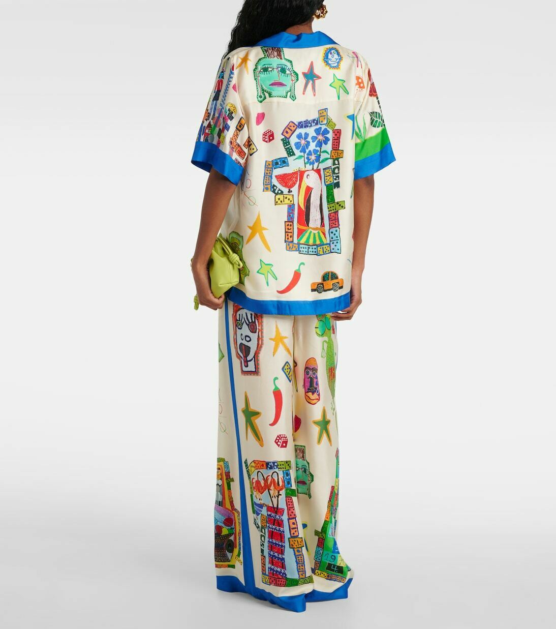 roller silk shirt and pants set