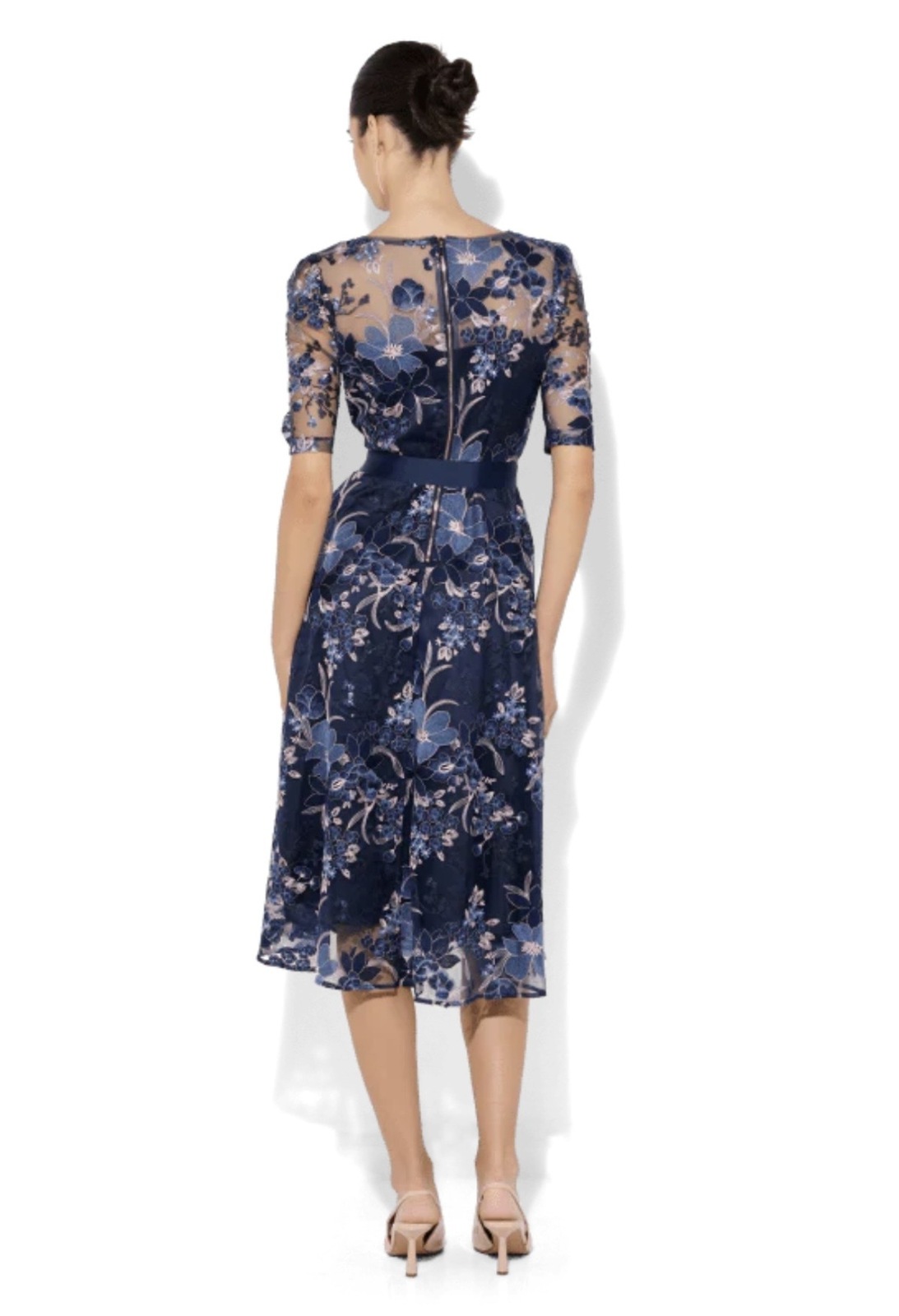 Loren Navy/Pink Lace Dress