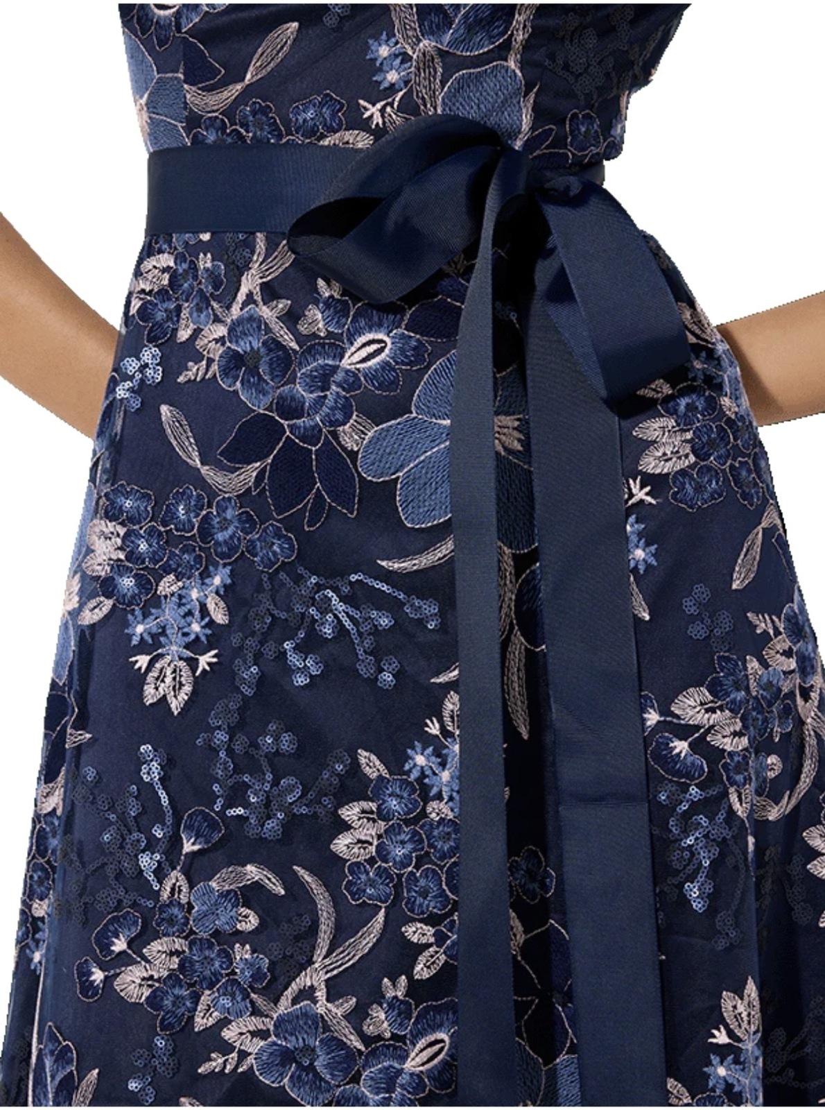 Loren Navy/Pink Lace Dress
