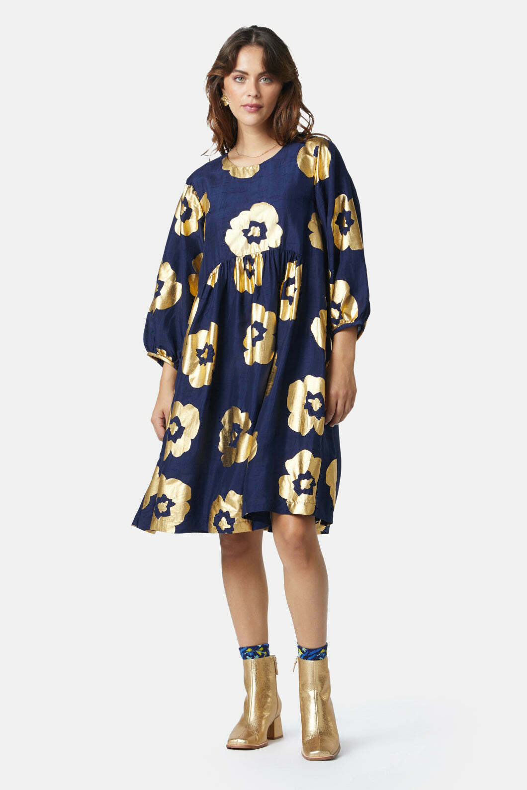 Rose Float Dupion Dress