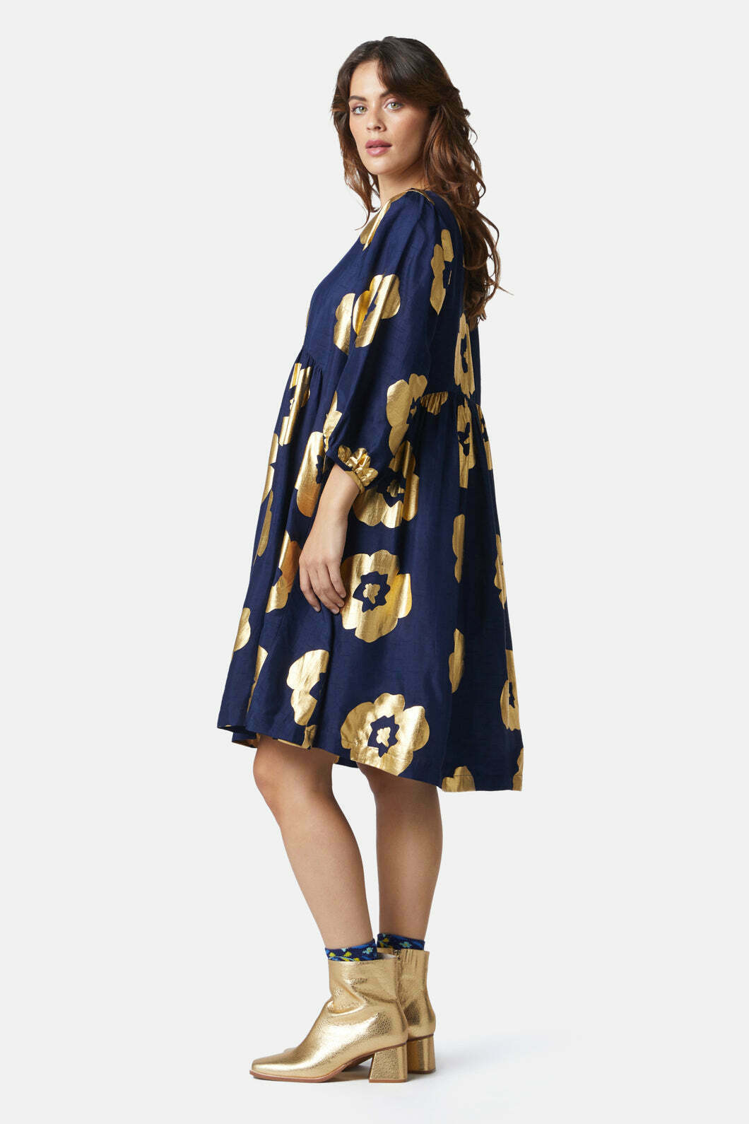 Rose Float Dupion Dress