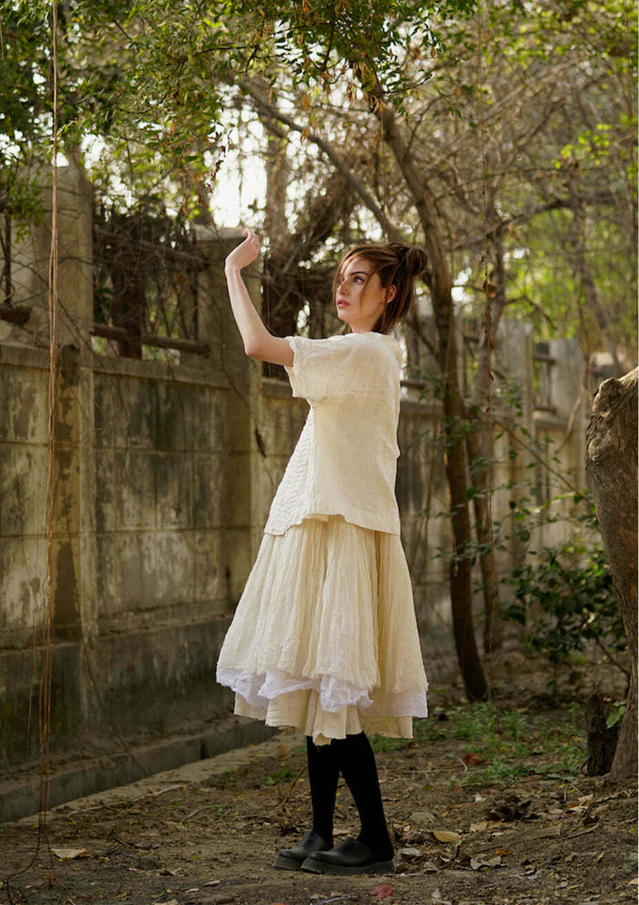  Amélie Tutu Slip Dress Gauze Cotton Short - Warm White