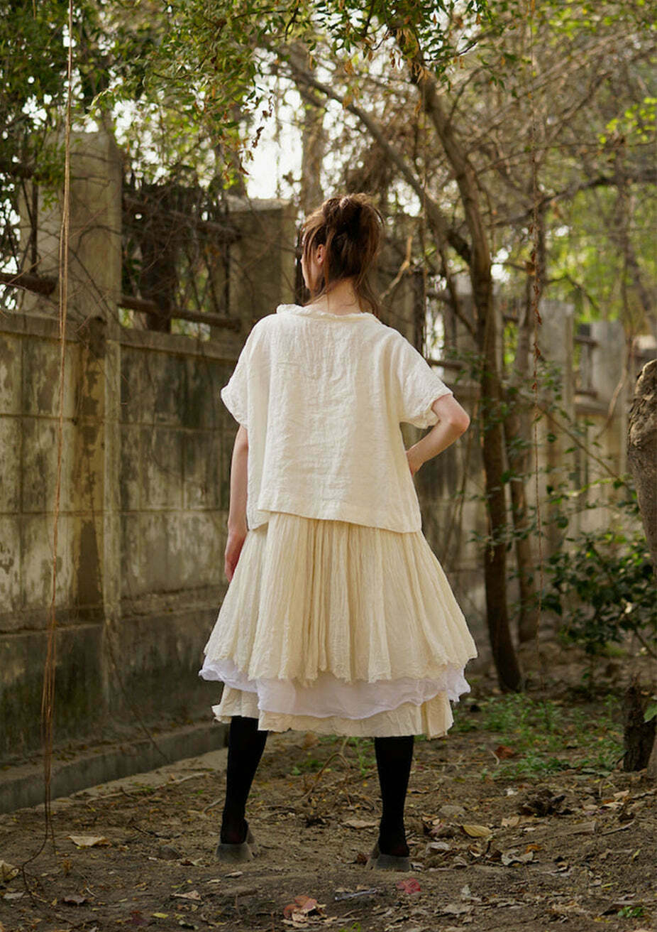  Amélie Tutu Slip Dress Gauze Cotton Short - Warm White