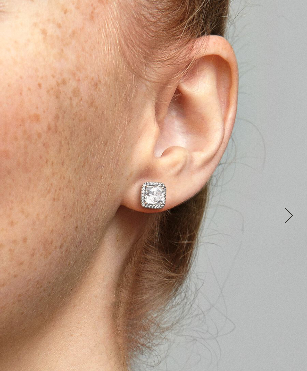 SQUARE SPARKLE HALO STUDS STERLING SILVER WITH CZ - RRP $129