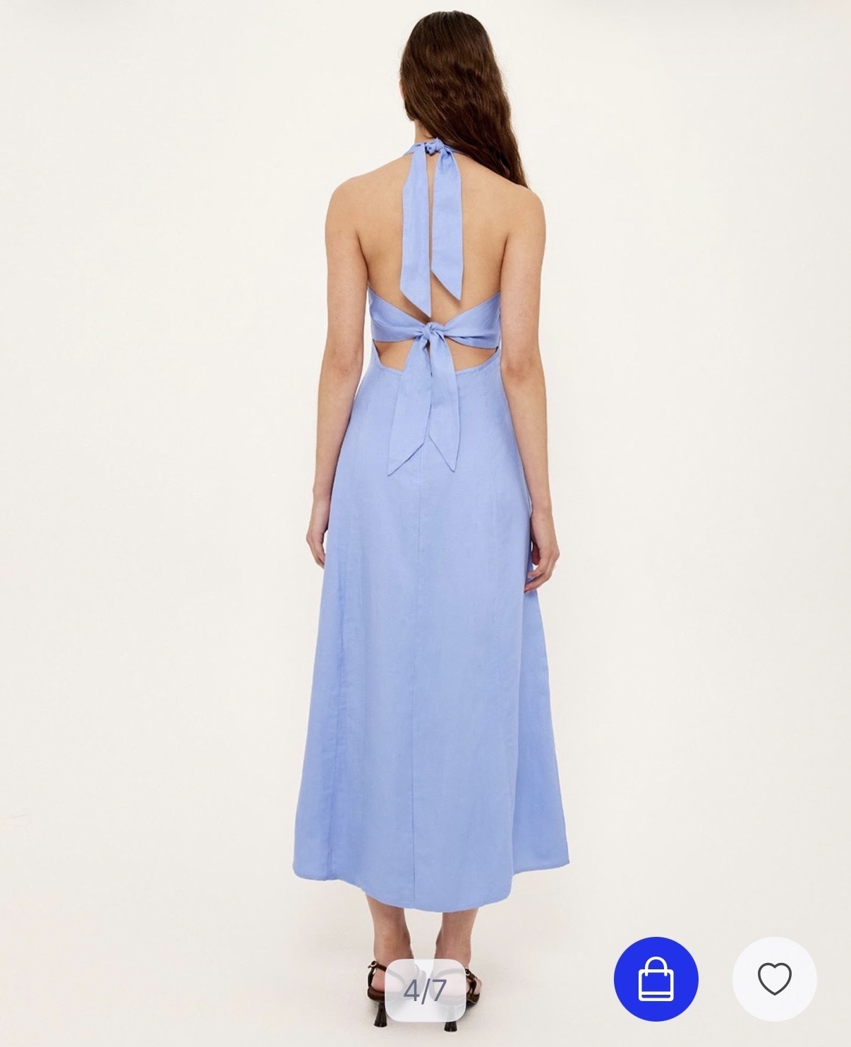 Azzurra Linen Halter Dress - Size Small