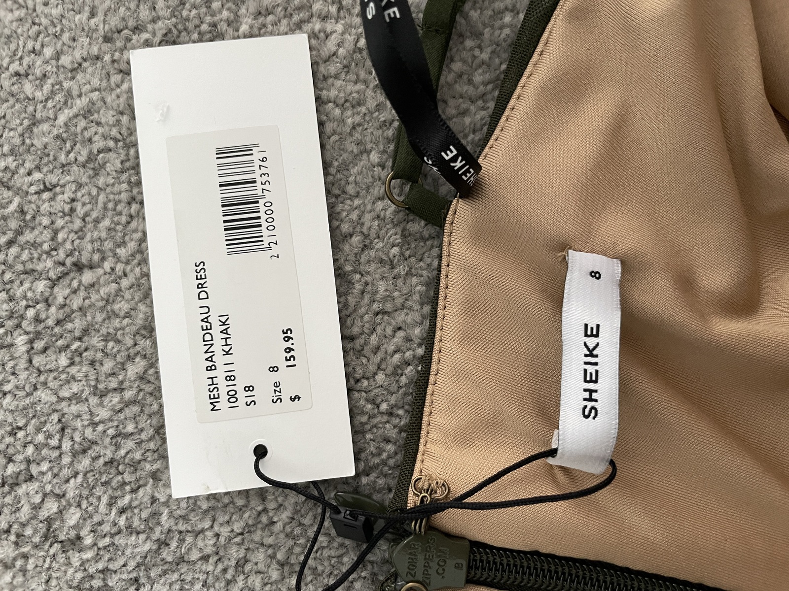 khaki mini dress brand new 