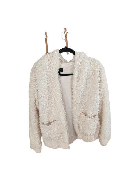 White teddy hooded jacket