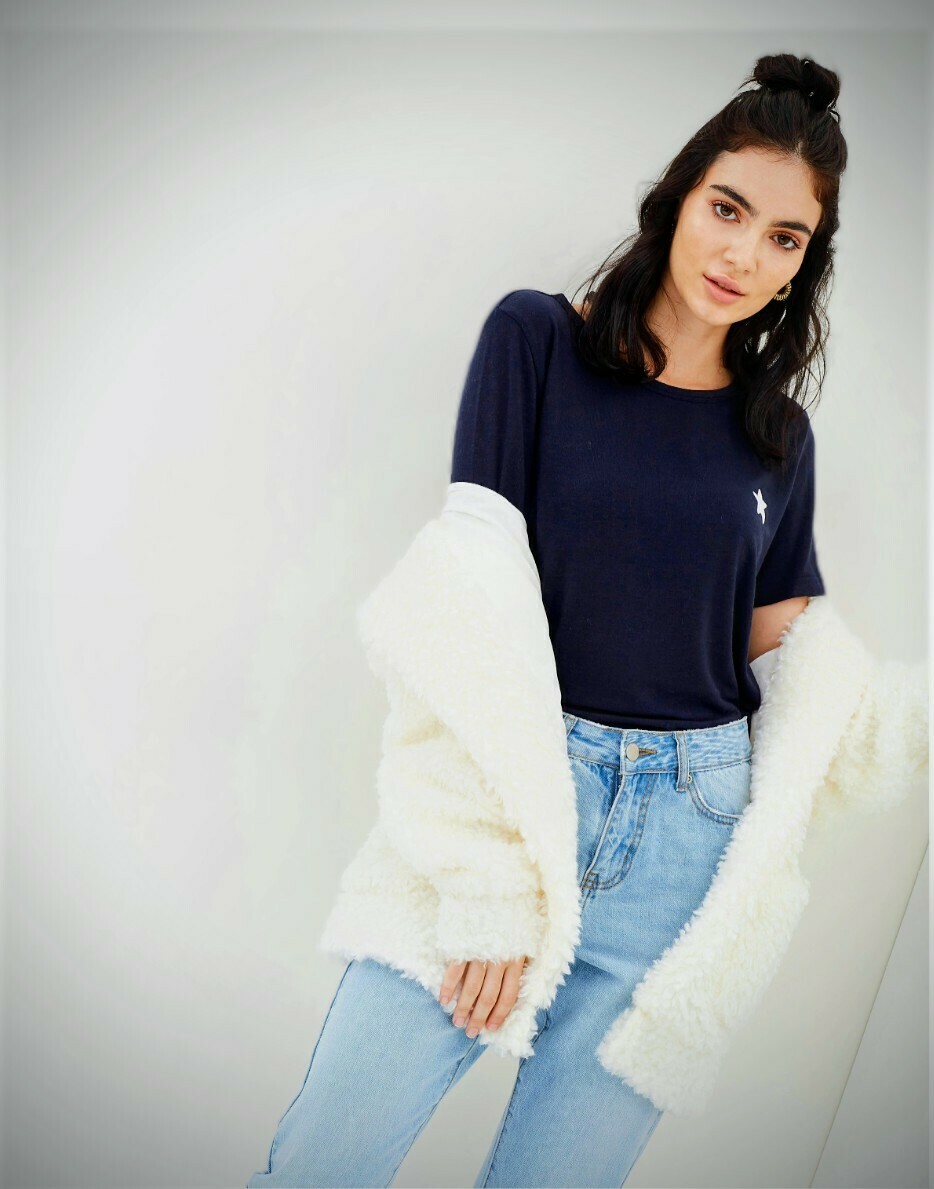 White teddy hooded jacket