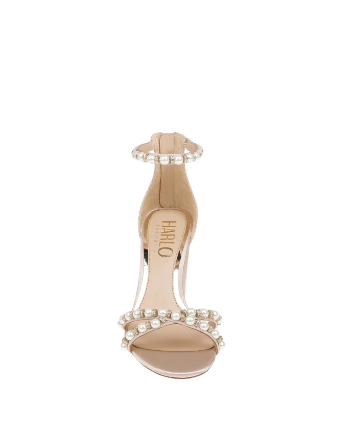 ALEXENE - NUDE PEARL LOW BLOCK BRIDAL HEEL