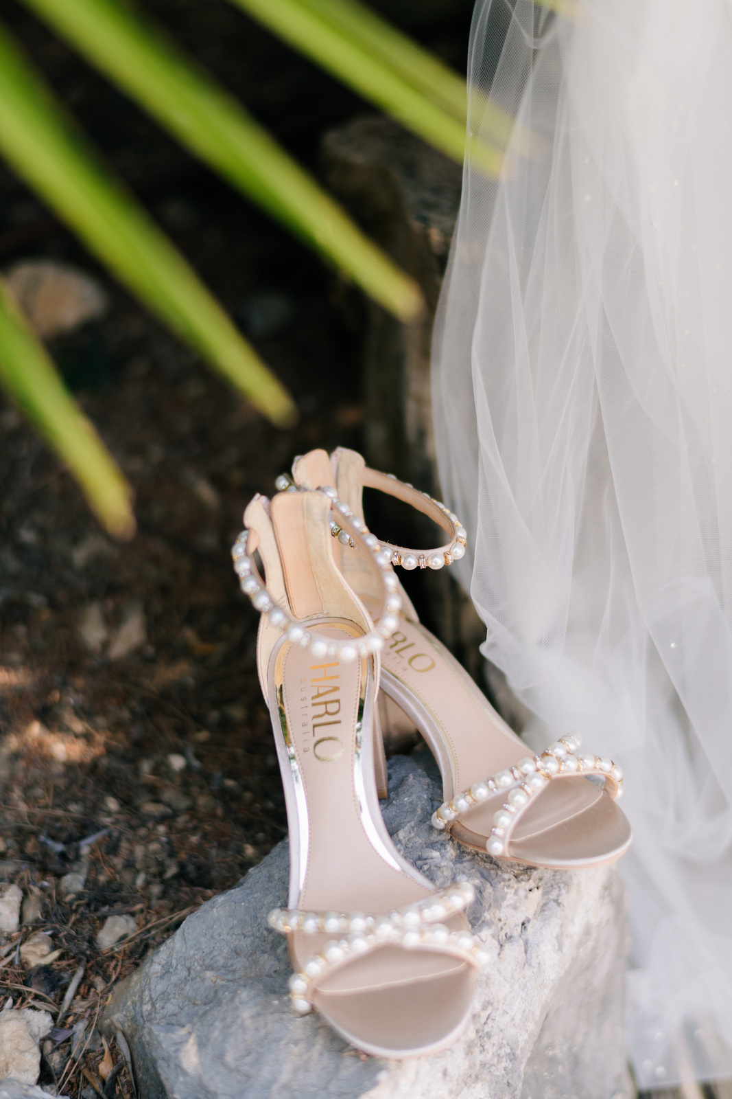 ALEXENE - NUDE PEARL LOW BLOCK BRIDAL HEEL