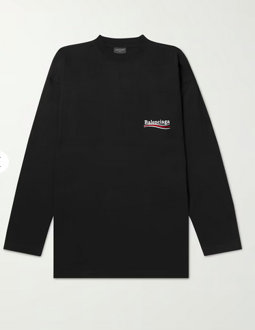 Men's Political Campaign Long-Sleeve Top - Black