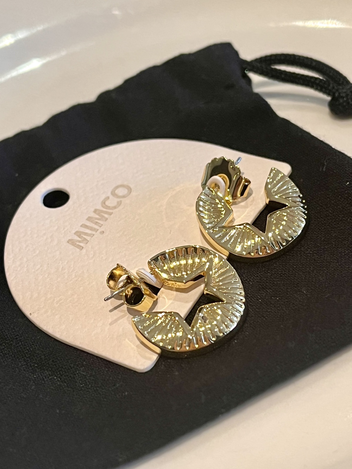 ESTOILE HOOP EARRINGS 14K GOLD PLATED - RRP $79.95