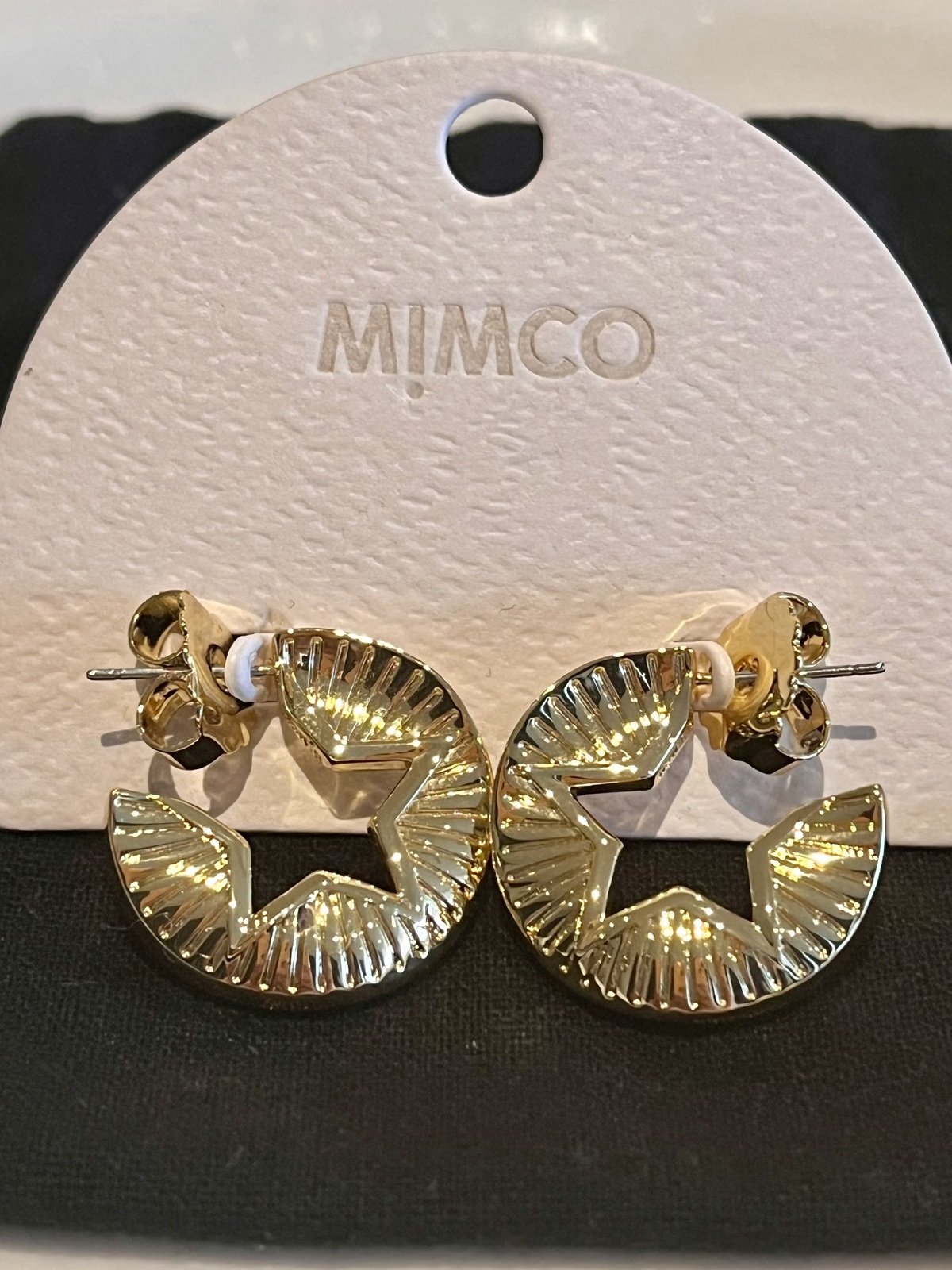 ESTOILE HOOP EARRINGS 14K GOLD PLATED - RRP $79.95