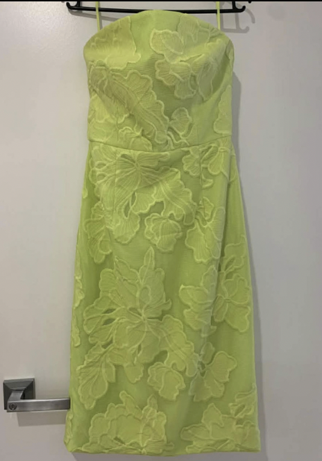 Lime Green Amalia Midi Dress Size 6