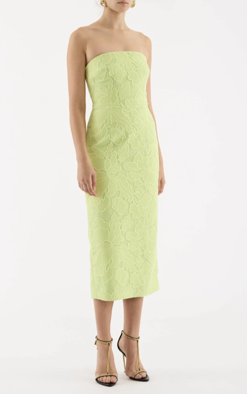 Lime Green Amalia Midi Dress Size 6