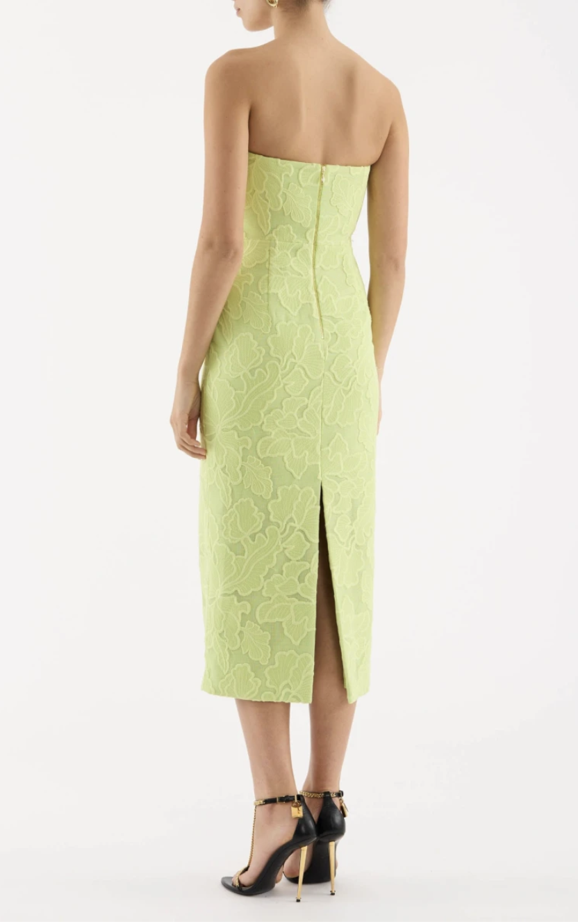 Lime Green Amalia Midi Dress Size 6
