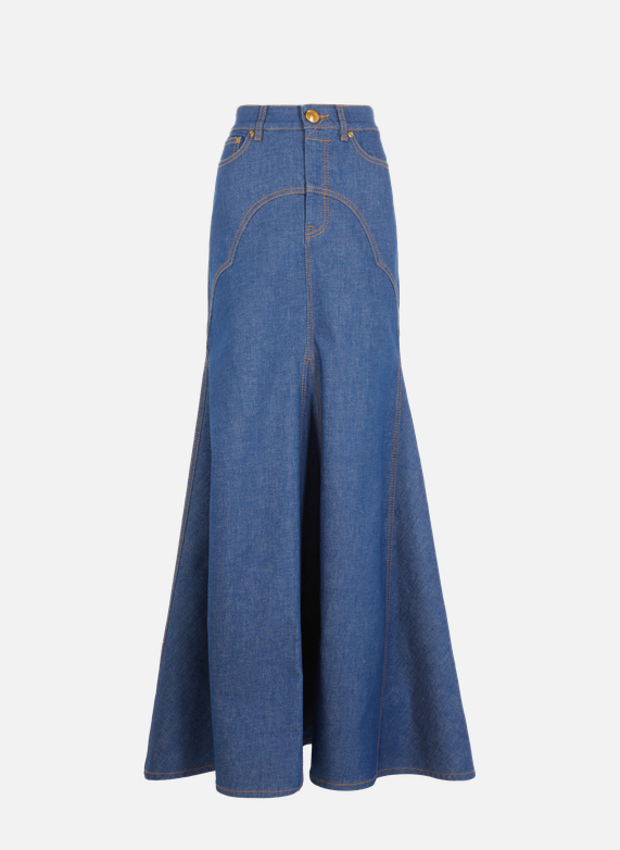 Denim maxi skirt