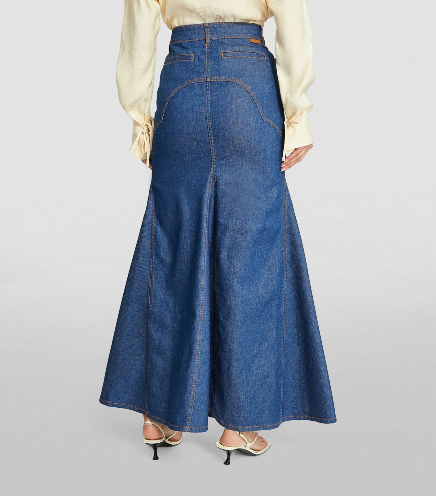 Denim maxi skirt