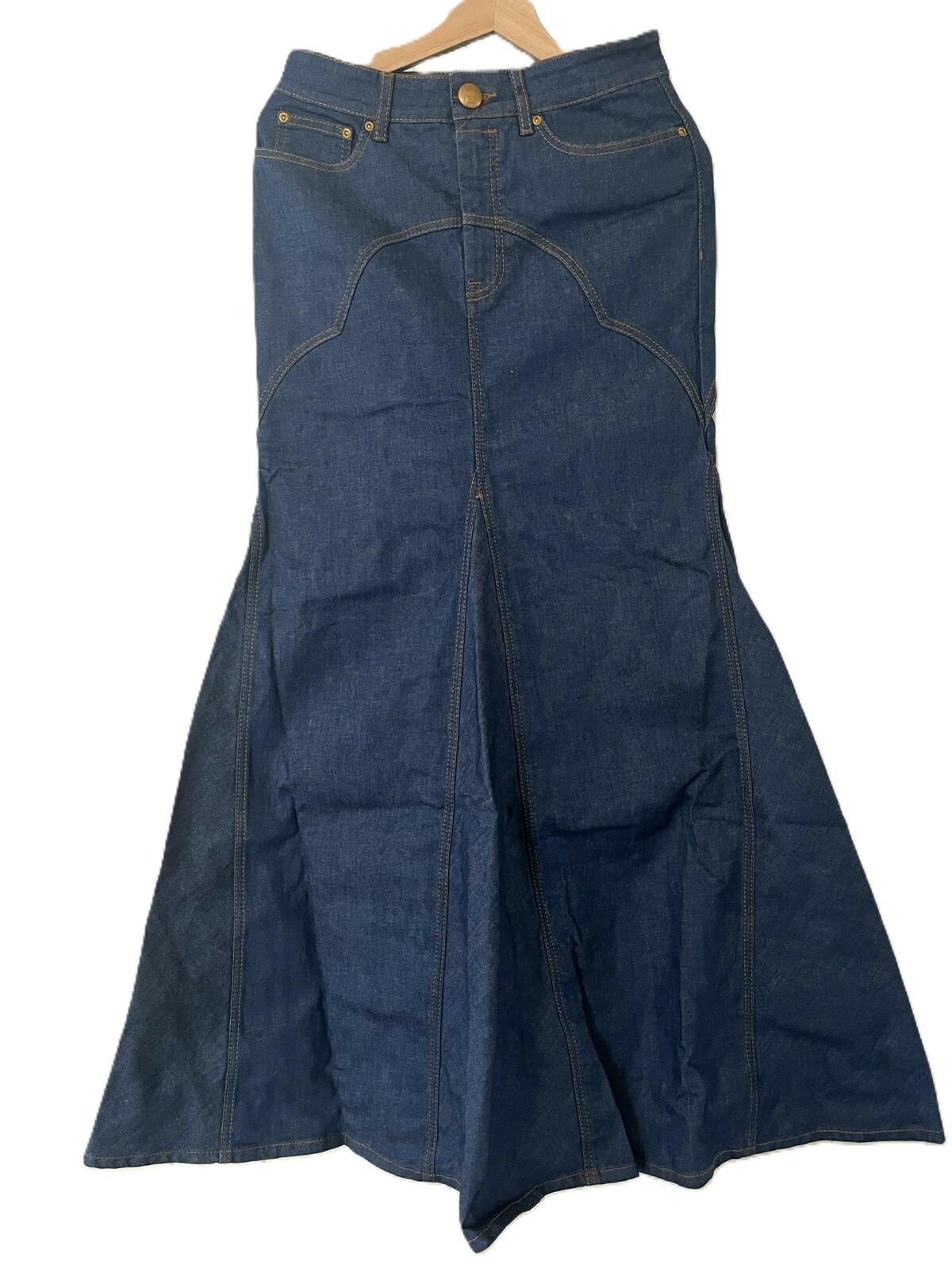Denim maxi skirt