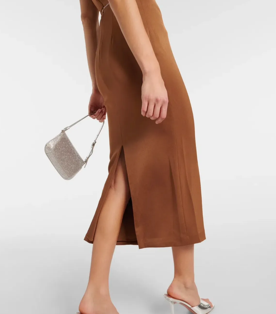 Crystal Embellished Satin Midi Dress AU10/US6