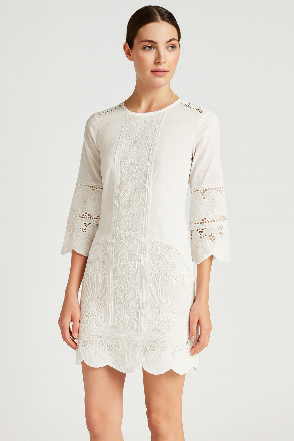 Women's White Broderie Dress