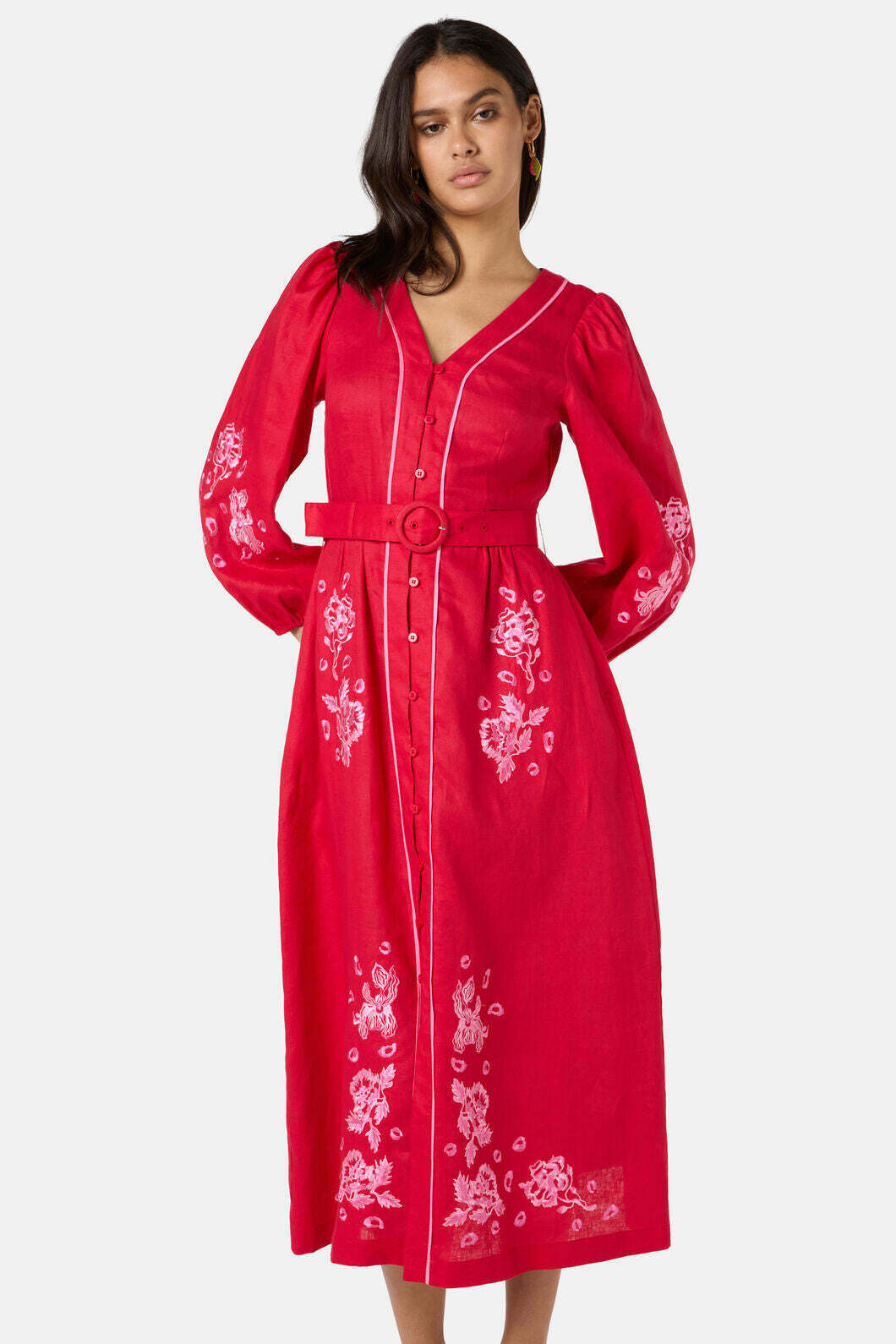 Ainslee Linen Anglaise Dress